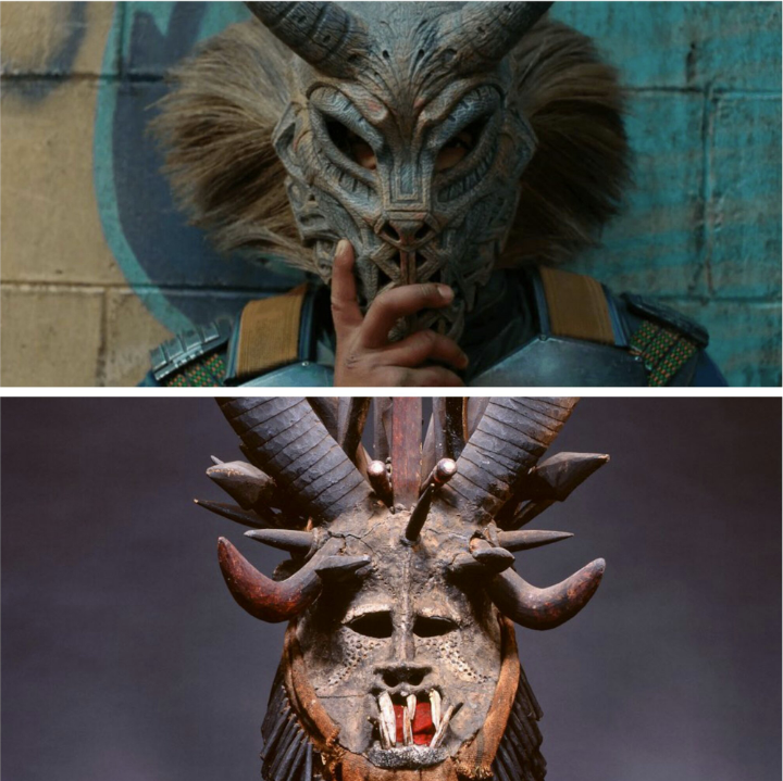 Cultural mask references and artistic precedents